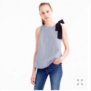 J. Crew Striped Bow Shoulder Tank Top